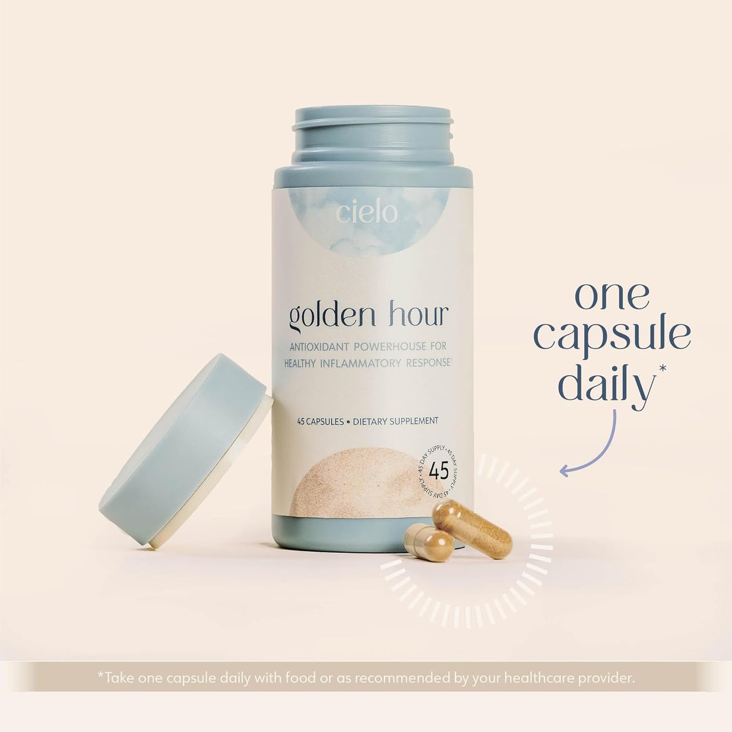 Golden Hour Antioxidant Supplement - Boost Immune System with Nutritional Blend for Women & Men - 45 Day Supply