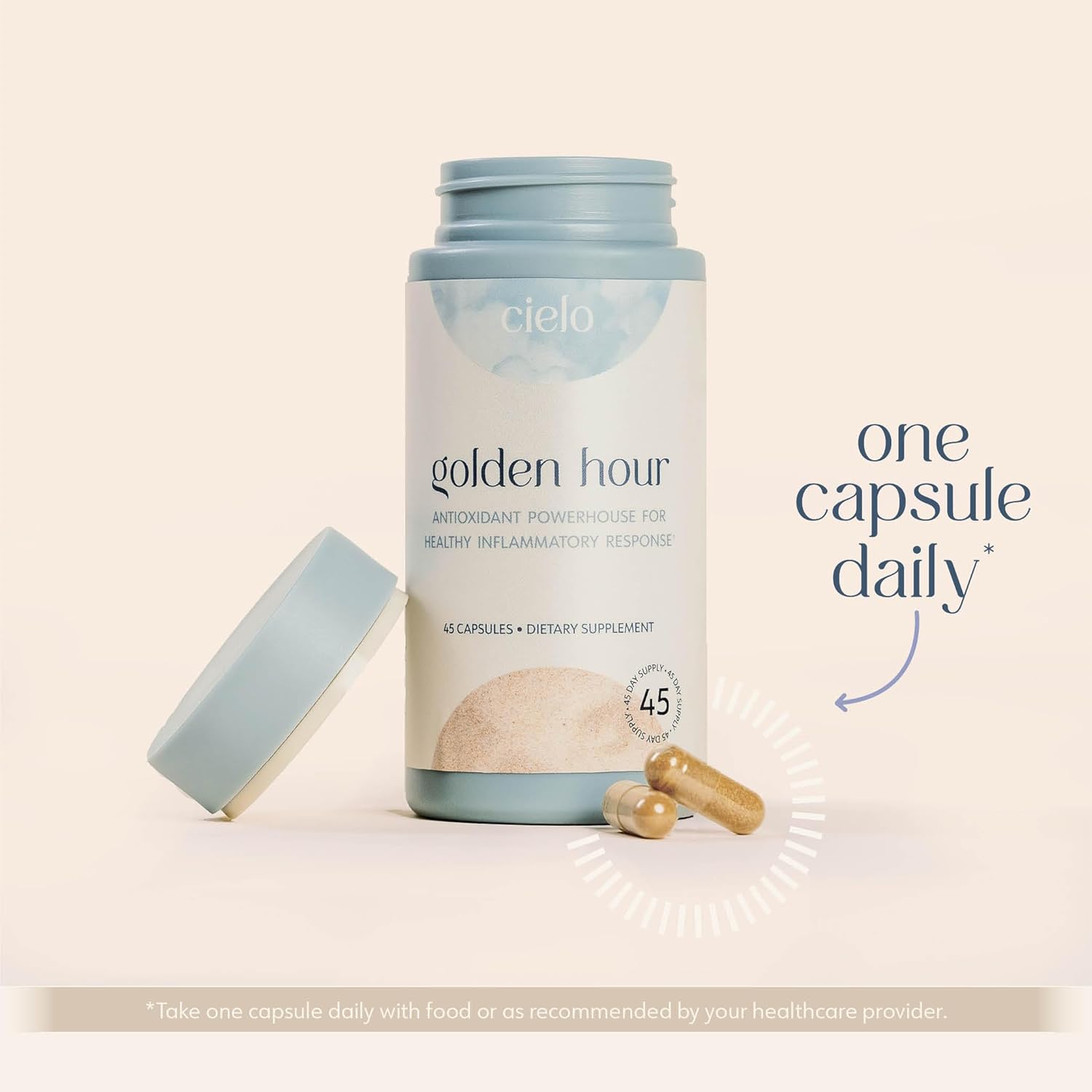 Golden Hour Antioxidant Supplement - Boost Immune System with Nutritional Blend for Women & Men - 45 Day Supply