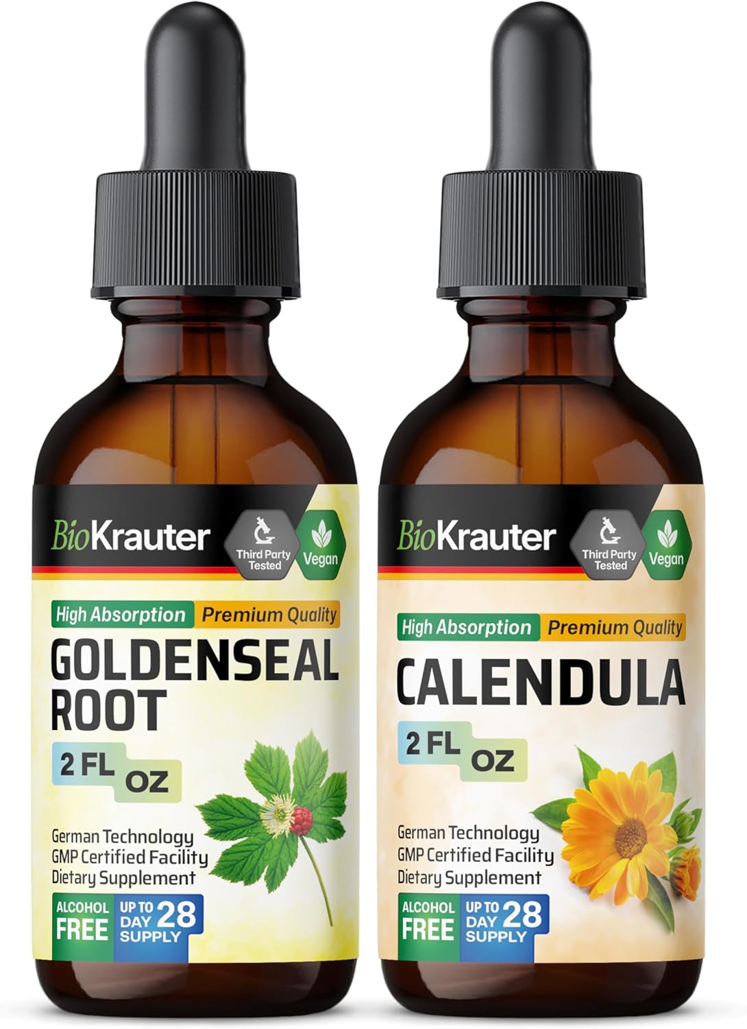 Goldenseal and Calendula Tincture Combo Pack - 2 Fl. Oz. each