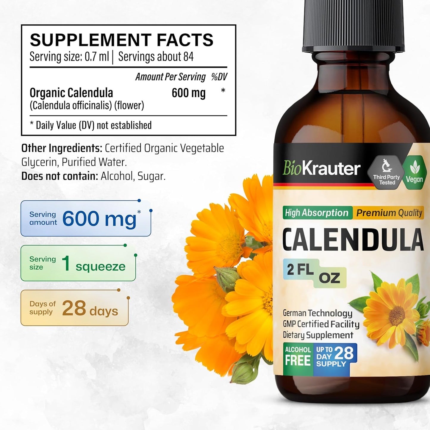 Goldenseal and Calendula Tincture Combo Pack - 2 Fl. Oz. each
