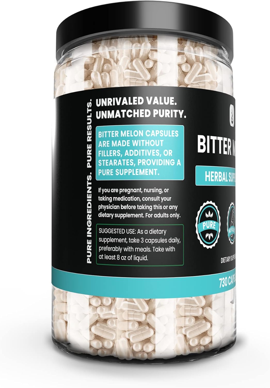 Goldenseal Berberine & Bitter Melon Capsules Bundle, 730 Capsules, Pure Ingredients, No Magnesium or Rice Fillers
