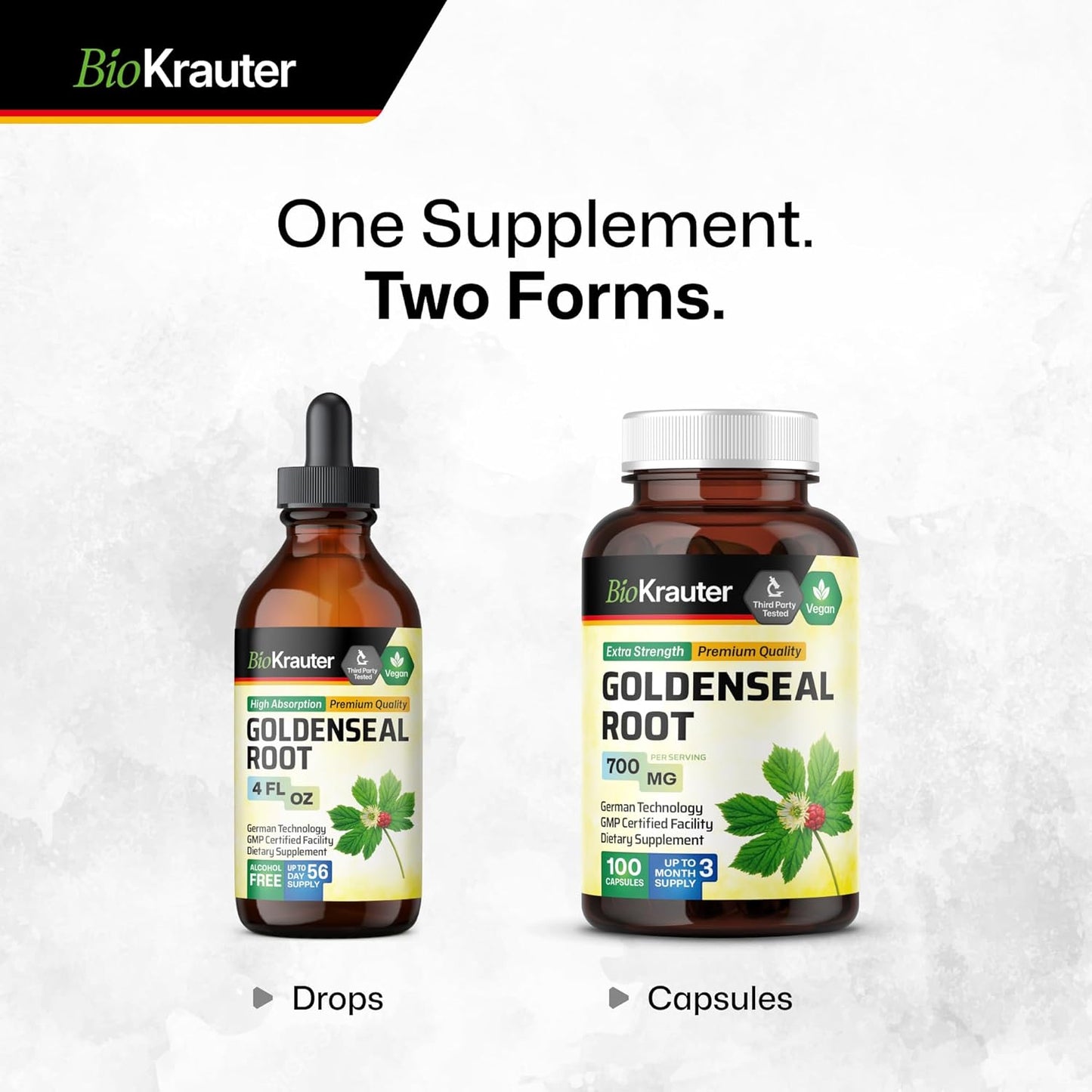 Goldenseal Root Capsules 700mg - 100 Capsules for Respiratory & Digestive Support - Vegan, No Fillers