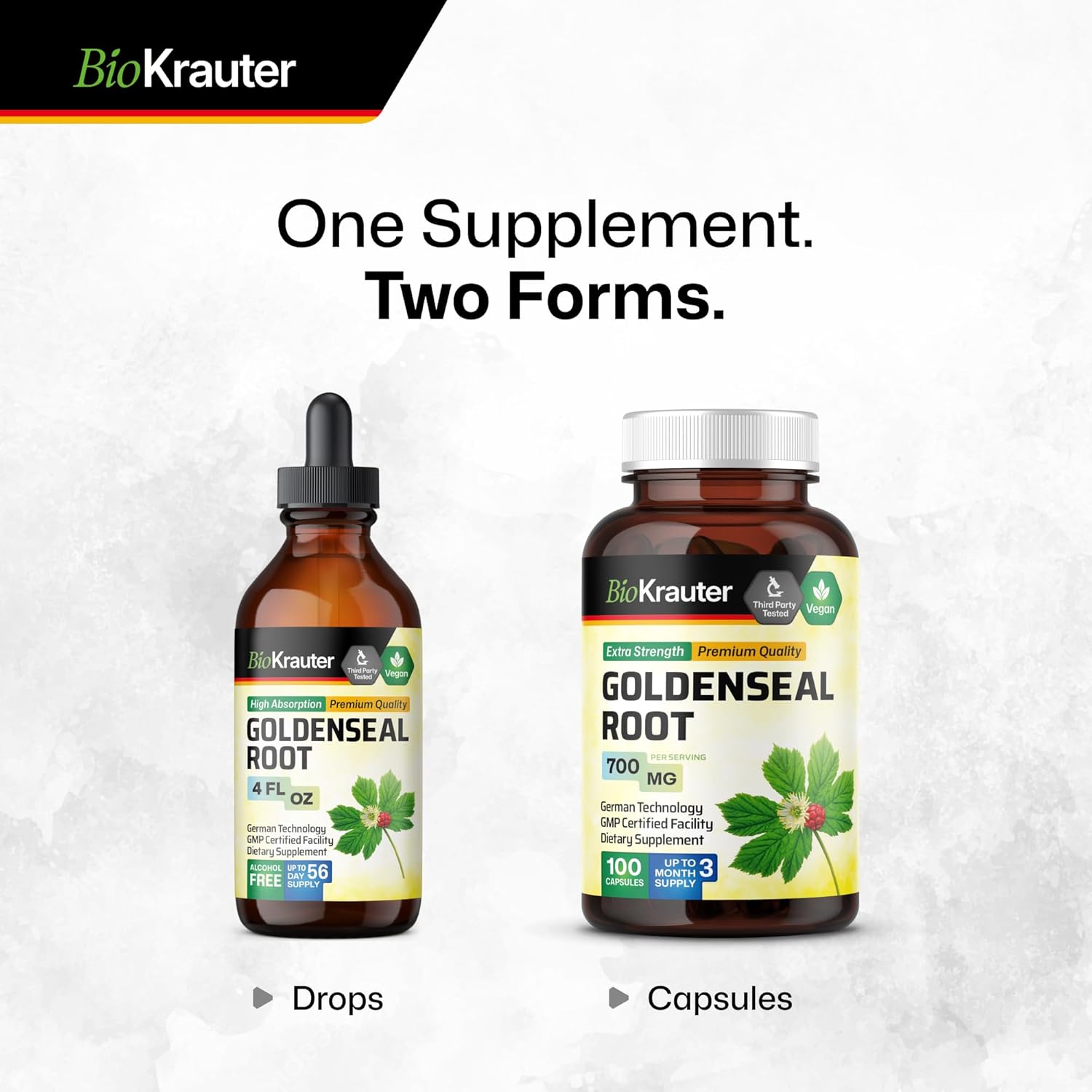 Goldenseal Root Capsules 700mg - 100 Capsules for Respiratory & Digestive Support - Vegan, No Fillers
