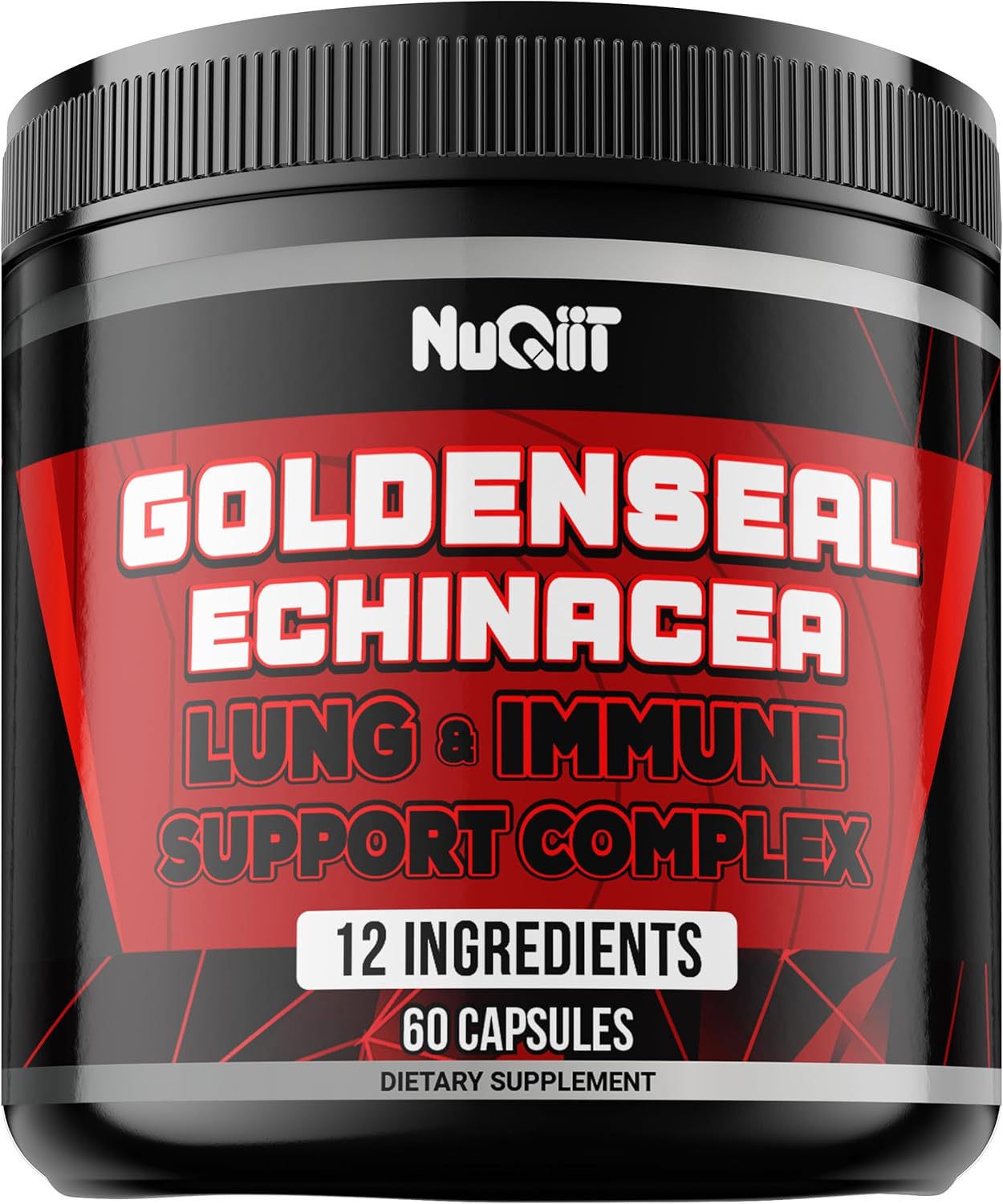 Goldenseal Root Capsules with Echinacea, Ginseng, Elderberry, Garlic - 60 Capsules for Immune Support & Digestive Health