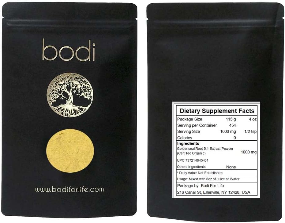 Goldenseal Root Extract Powder 5:1 Concentration - 100% Pure and Hand Crafted (4 oz)