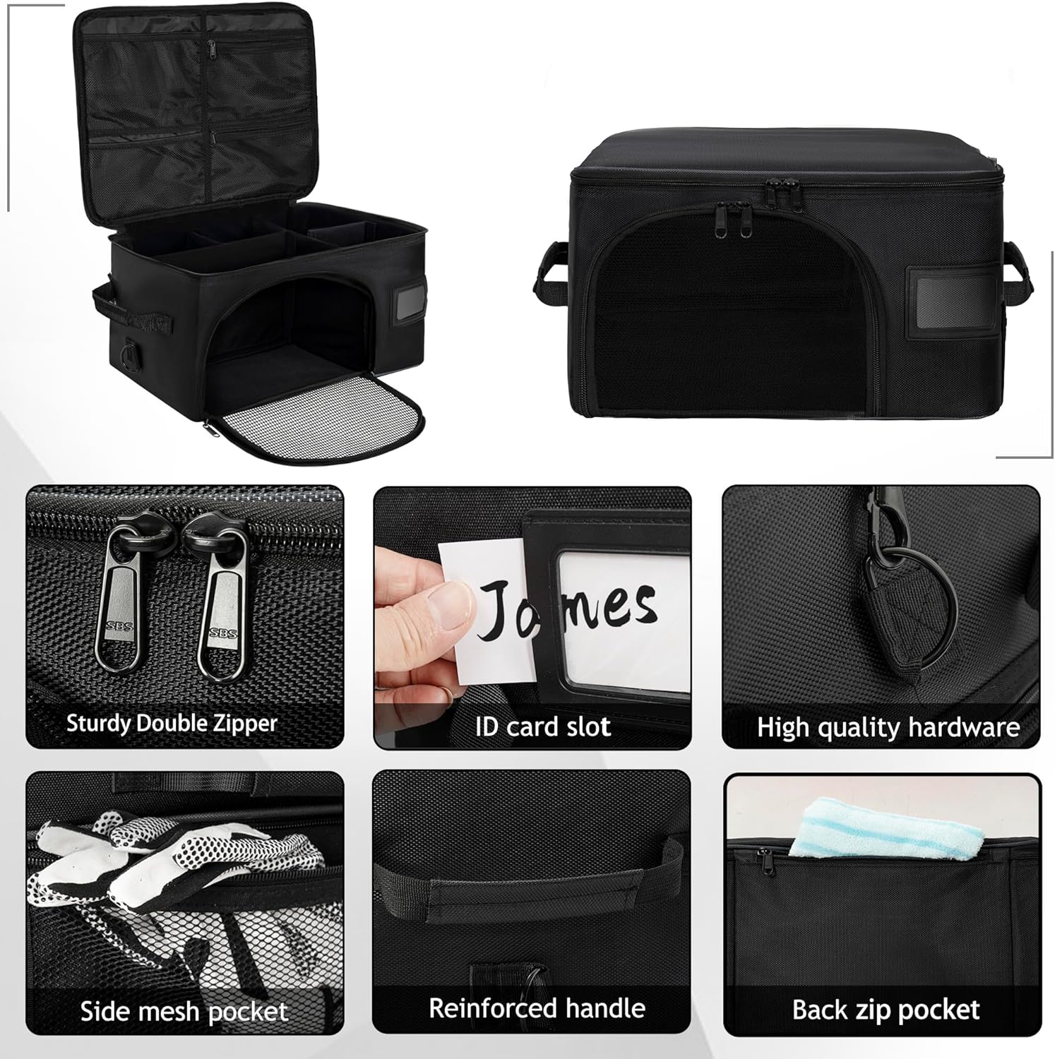 Golf Trunk Organizer with Ventilated Compartment for Shoes and Storage for Balls, Tees, Clothes, Gloves