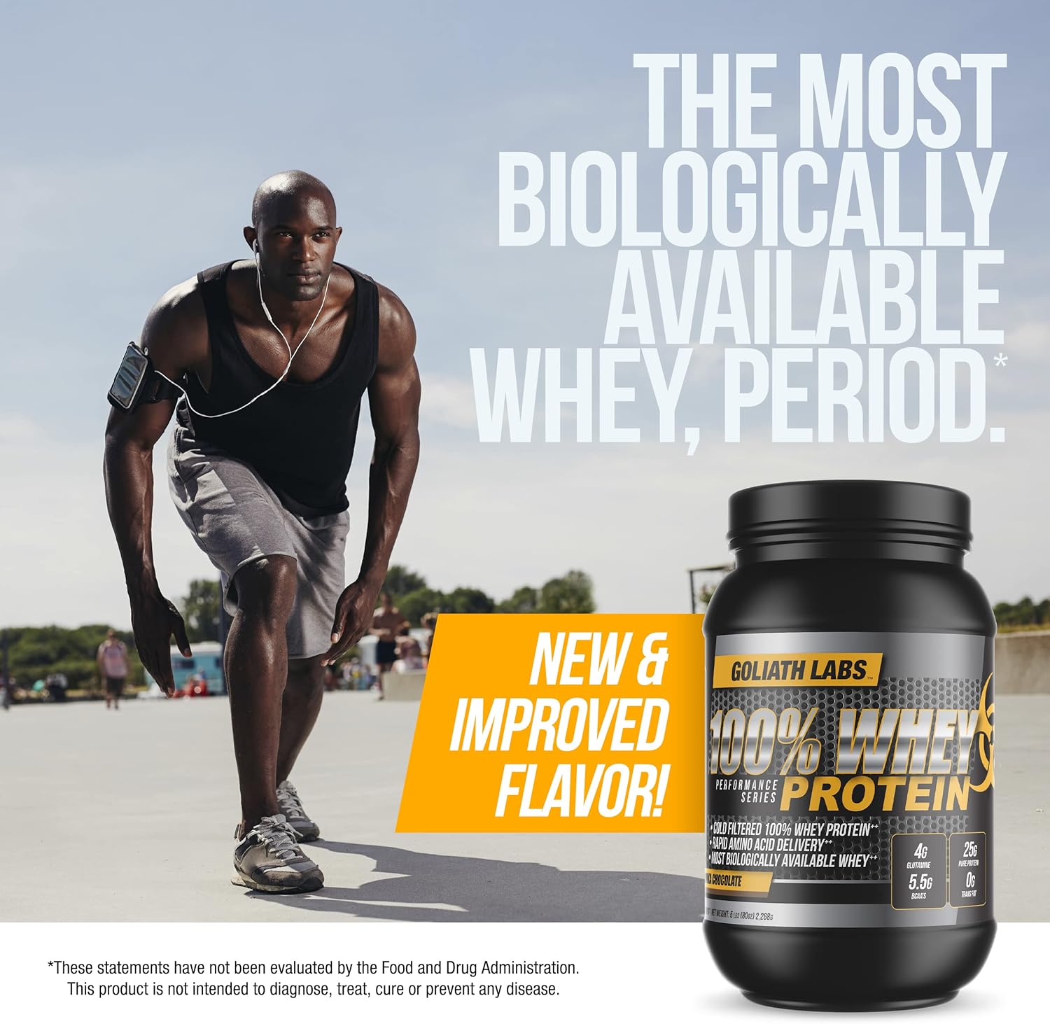 Goliath Labs Chocolate 100% Whey Protein Powder - 5 lb Size