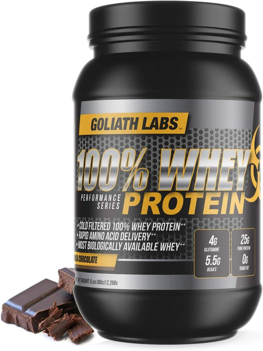 Goliath Labs GL Chocolate 100% Whey Protein Powder - 20 lb Bulk Size