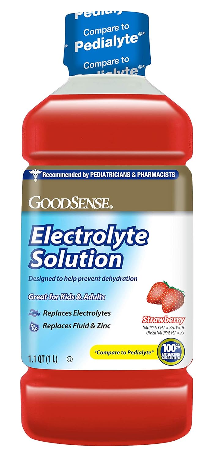 GoodSense Strawberry Electrolyte Solution - Prevent Dehydration, Replaces Electrolytes, Fluid, and Zinc - 33.8 fl oz