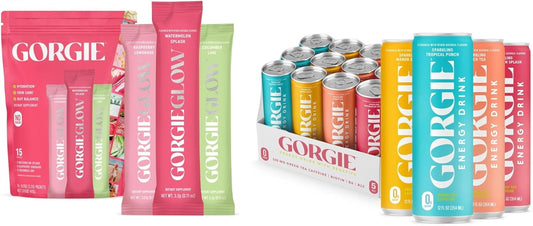 GORGIE Bestsellers: Sugar-Free Natural Energy Drink & Electrolyte Powder Variety Pack - 15 Healthy Drink Mixes