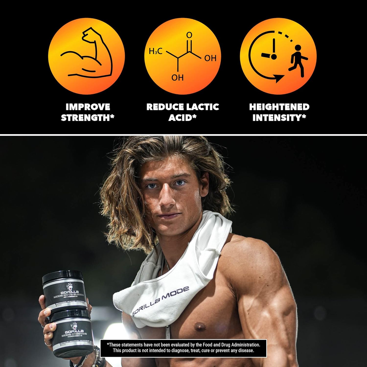 Gorilla Mind Beta-Alanine Supplement for Enhanced Muscular Endurance - 3.2 Grams per Serving