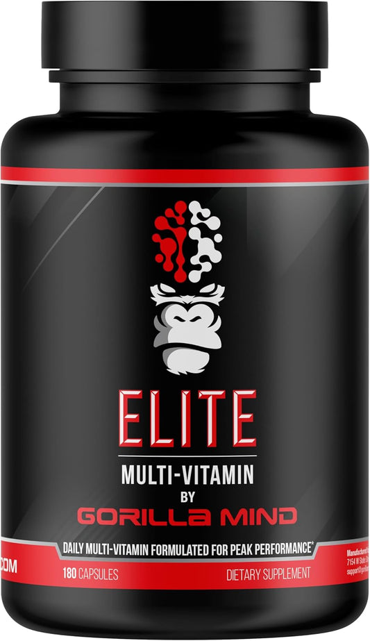 Gorilla Mind Elite Multi-Vitamin: 27 Nutrients for Peak Performance (180 Capsules)