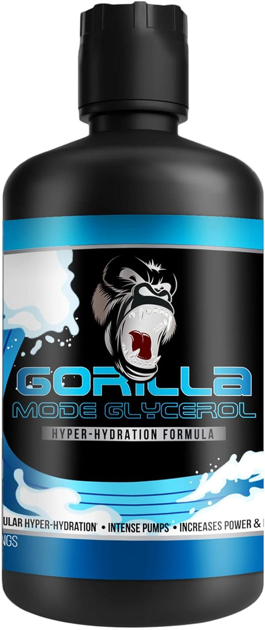 Gorilla Mind Gorilla Mode Liquid Glycerol Pre-Workout for Intense Pumps and Increased Endurance - Hydrating Formula / 33 FL OZ (Unflavored)