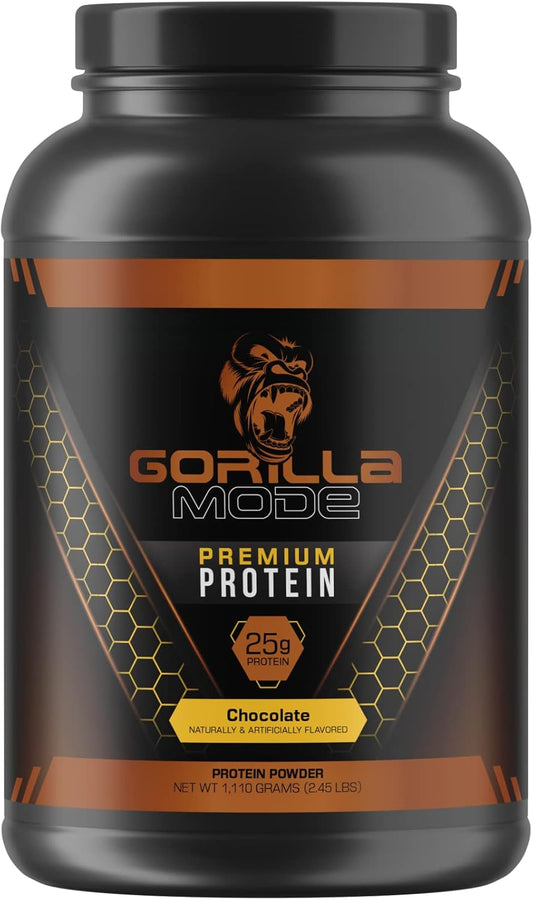 Gorilla Mind Gorilla Mode Premium Chocolate Whey Protein - 25g Whey Protein Isolate & Concentrate, Muscle Recovery & Growth (30 Servings) - BoostGo Australia