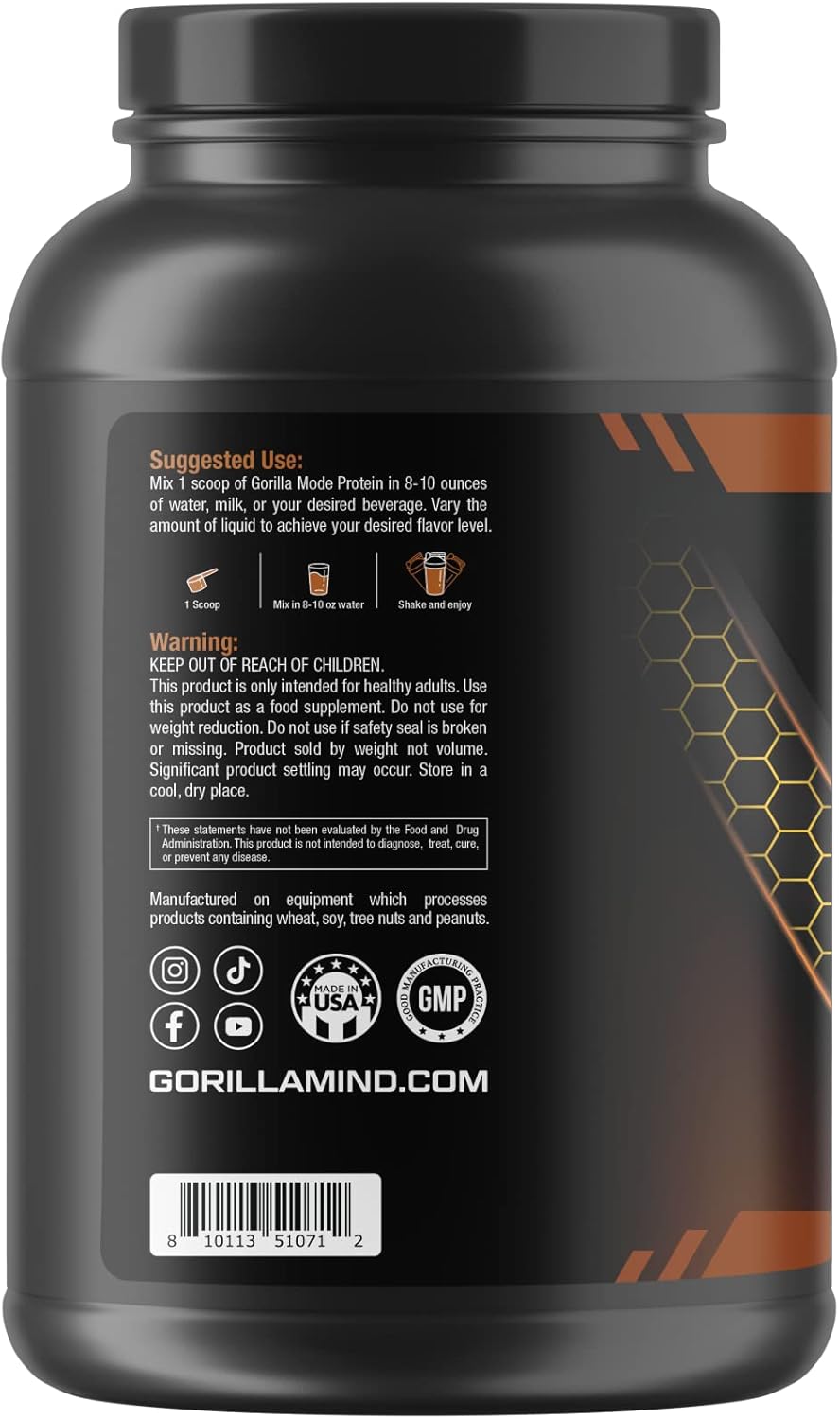 Gorilla Mind Gorilla Mode Premium Chocolate Whey Protein - 25g Whey Protein Isolate & Concentrate, Muscle Recovery & Growth (30 Servings) - BoostGo Australia