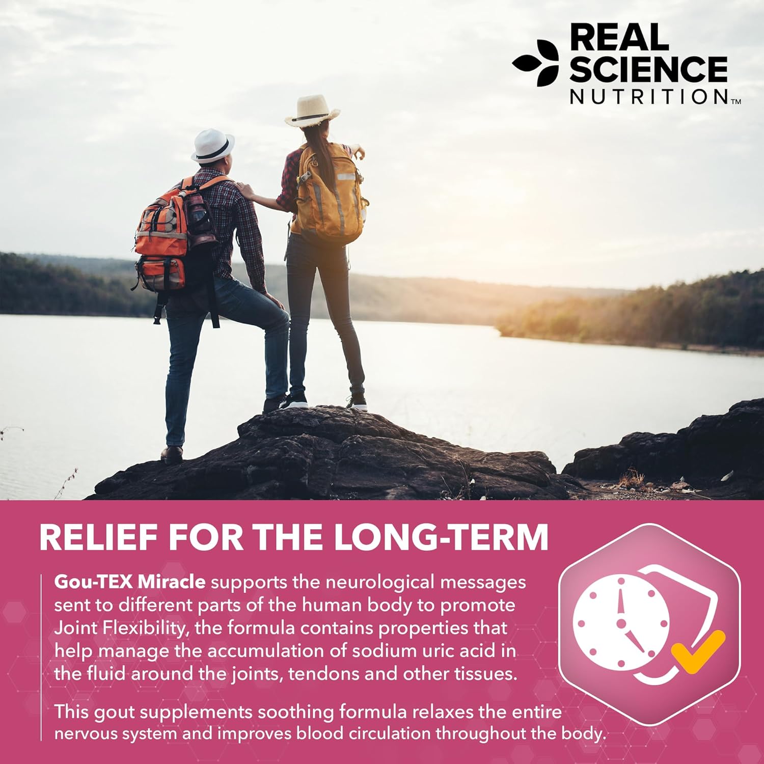 Gou-Tex Miracle by Real Science Nutrition - Natural Relief for Gout Symptoms like Pain, Swelling, and Inflammation