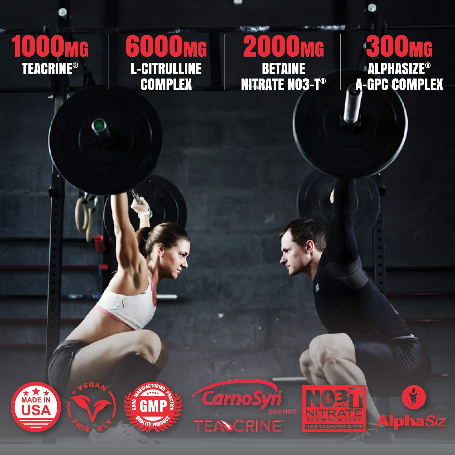 Granite GX Pre Workout Supplement - Sour Power Flavor - Enhances Focus, Energy, & Performance - Teacrine, L-Citrulline, Betaine, A-GPC - 20 Servings