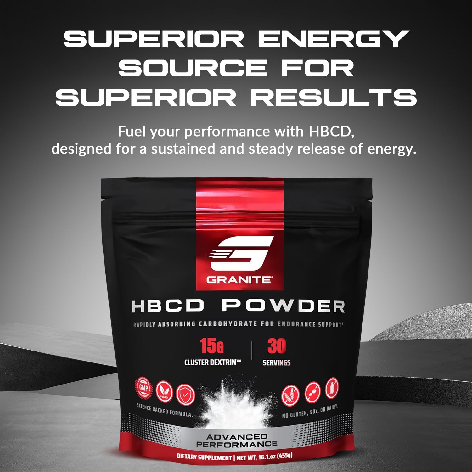 Granite Highly Branched Cyclic Dextrin (HBCD) Powder - Energy & Muscle Recovery Supplement for Workouts (30 Servings)