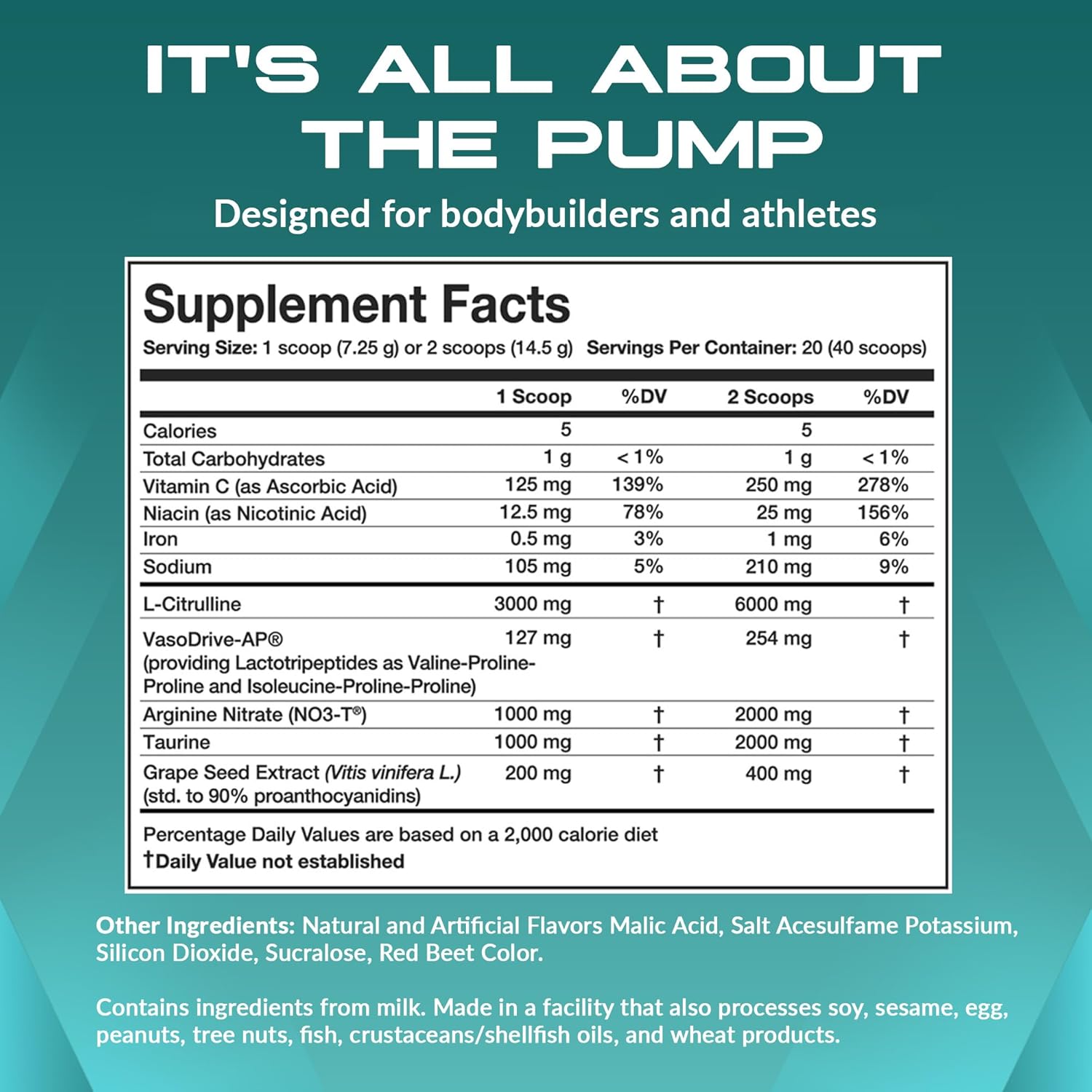 Granite Supplements Vaso Blast Blood Orange Pre Workout with Grapeseed Extract - 20 Servings