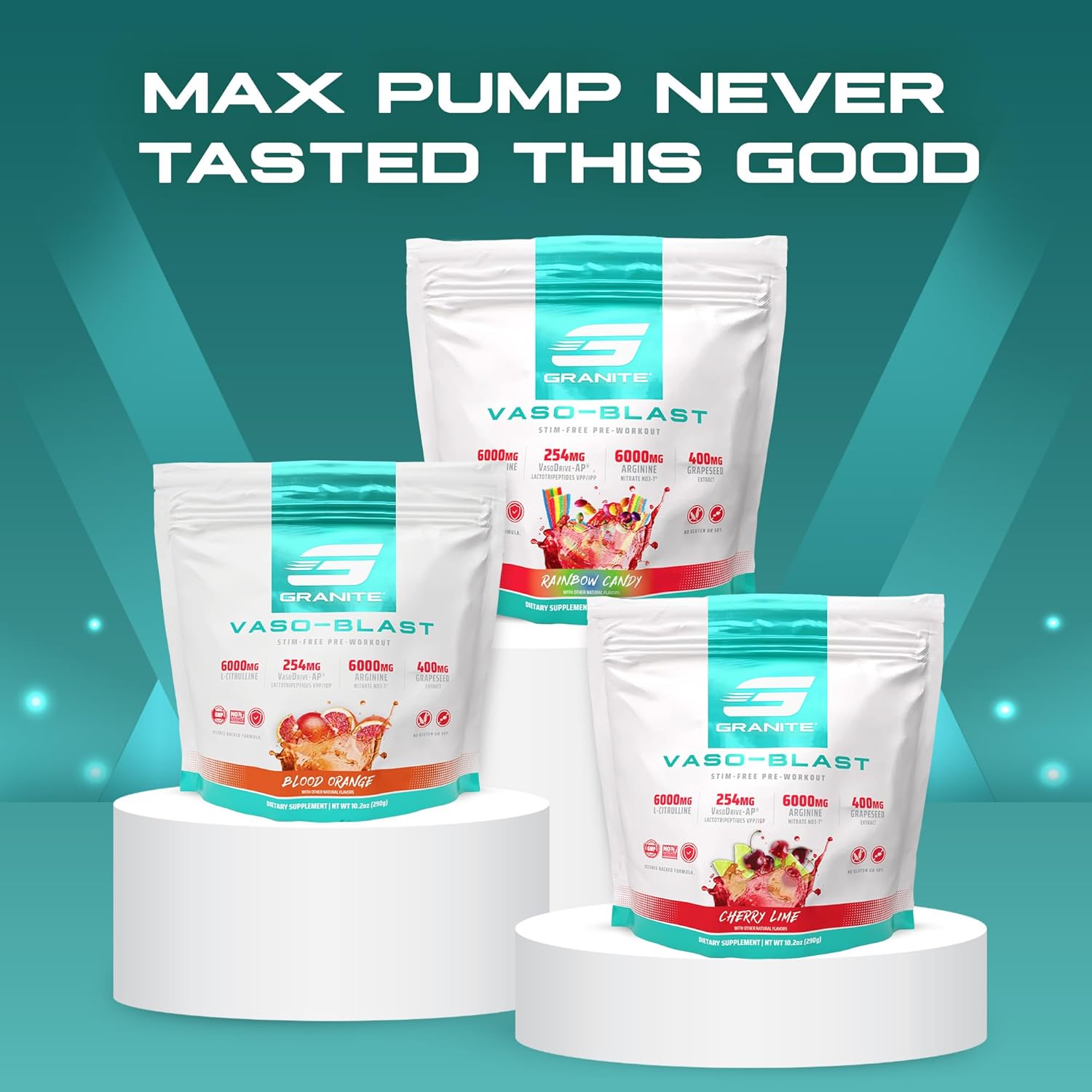 Granite Supplements Vaso Blast Blood Orange Pre Workout with Grapeseed Extract - 20 Servings