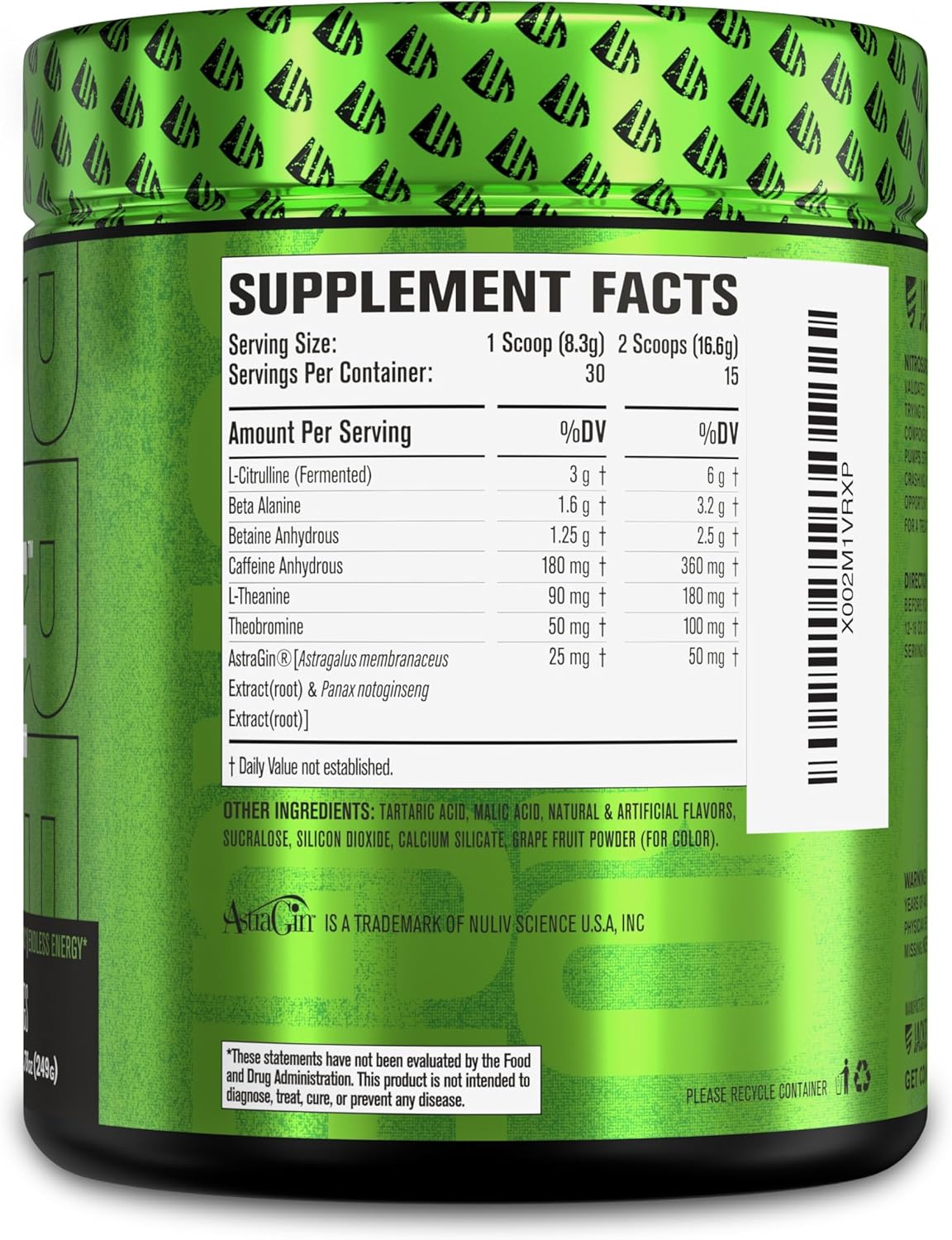 Grape Nitrosurge Pre-Workout & Fruit Punch BCAA Combo for Muscle Building and Recovery by Jacked Factory