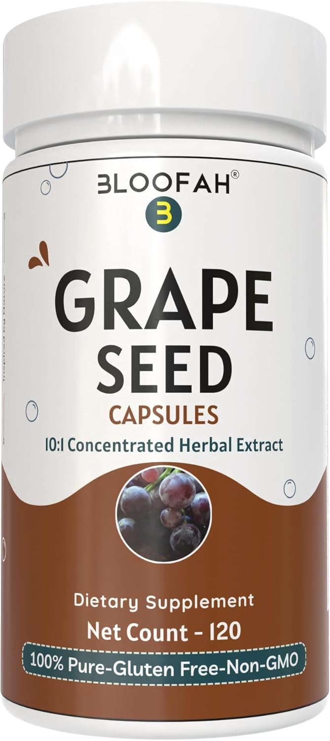 Grape Seed Extract Capsules 500mg | Concentrated 10:1 Vitis vinifera Seed Extract | Herbal Supplement for Wellness | Non-GMO, Gluten-Free (120 Count)