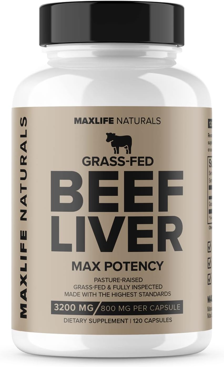 Grass Fed Beef Liver Supplement - High in Iron, Vitamin A & B12 for Energy - Pasture-Raised in New Zealand - Non-GMO, Hormone-Free Liver Tablets