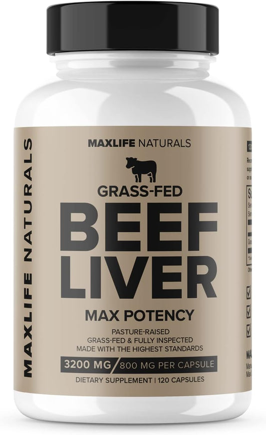 Grass Fed Beef Liver Supplement - High in Iron, Vitamin A & B12 for Energy - Pasture-Raised in New Zealand - Non-GMO, Hormone-Free Liver Tablets