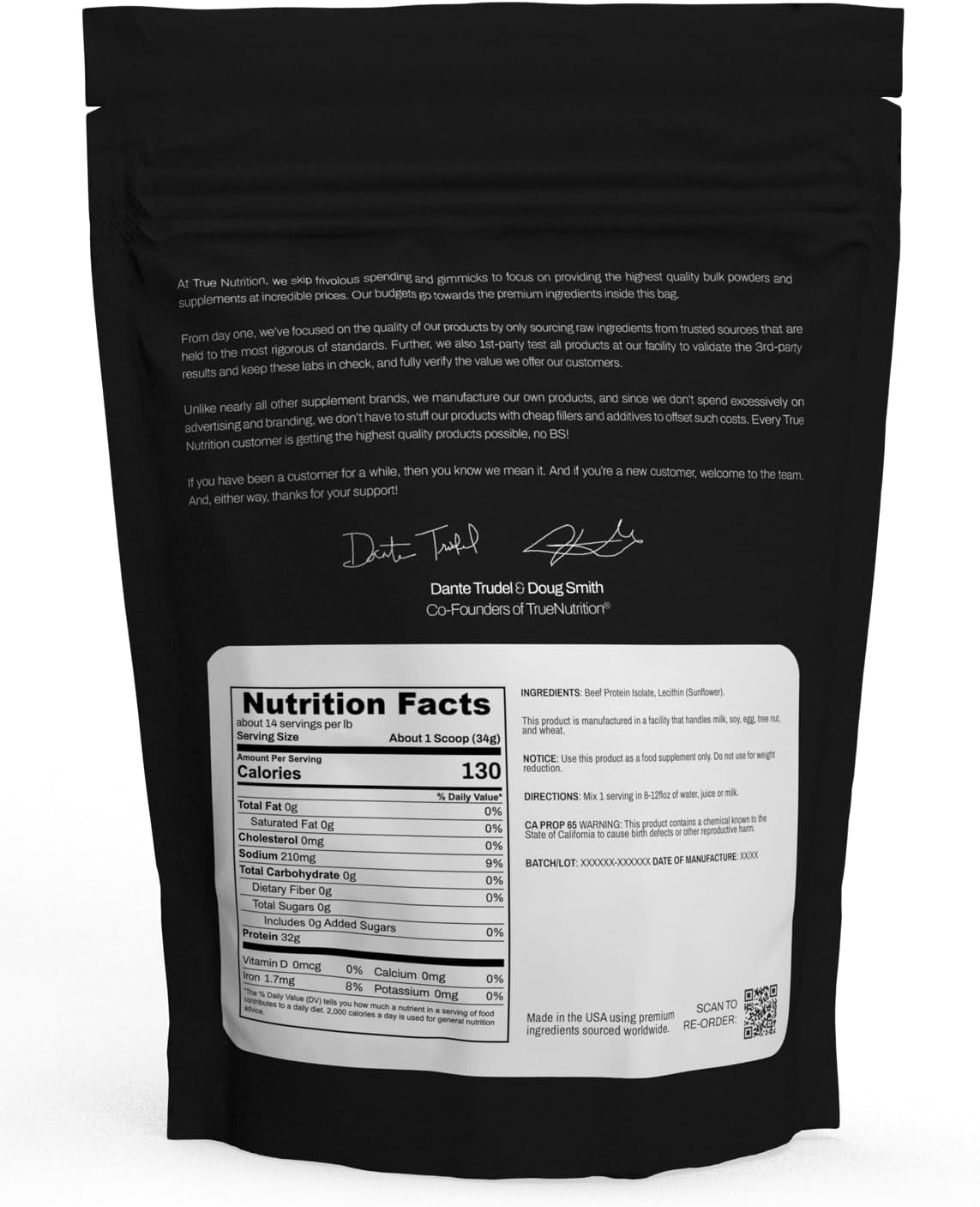 Grass Fed Beef Protein Isolate Powder - 29g Protein/Serving - Paleo, Keto, Carnivore Friendly - Zero Carb, Fat, Dairy, Soy & Gluten Free - 1LB Unsweetened/Unflavored