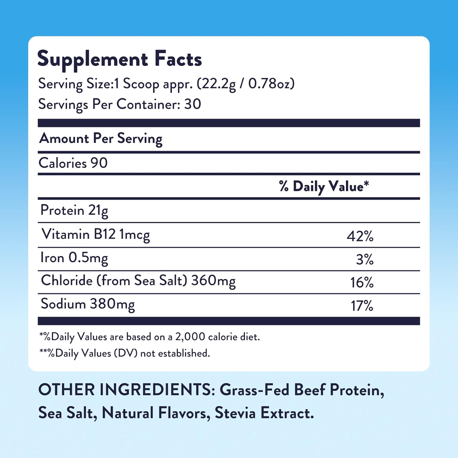 Grass Fed Beef Protein Isolate Powder - Paleo & Keto Friendly, Salted Caramel Flavor, 30 Servings