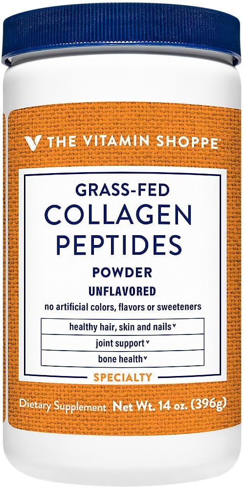 Grass Fed Bovine Collagen Peptides Powder - Unflavored for Healthy Hair, Skin, Joint & Nails - Gluten Free Natural Peptide Supplement (14 oz)