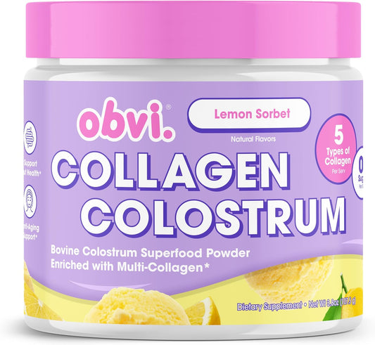 Grass-Fed Bovine Colostrum Powder for Gut Health, Skin & Immune Support | Gluten-Free, Keto-Friendly Supplement | Lemon Sorbet Flavor, 30 Servings
