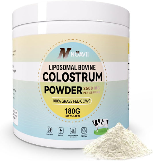 Grass Fed Bovine Colostrum Powder for Gut Support, Immune Health & Hair Growth - 6.35 oz Liposomal Supplement
