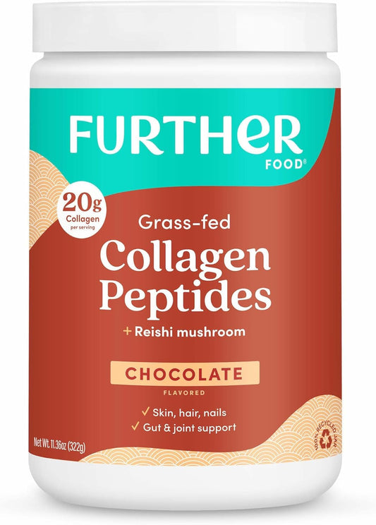Grass-Fed Chocolate Collagen Peptides Powder for Gut Health & Joint Support, Paleo & Keto Friendly, 11.36 oz