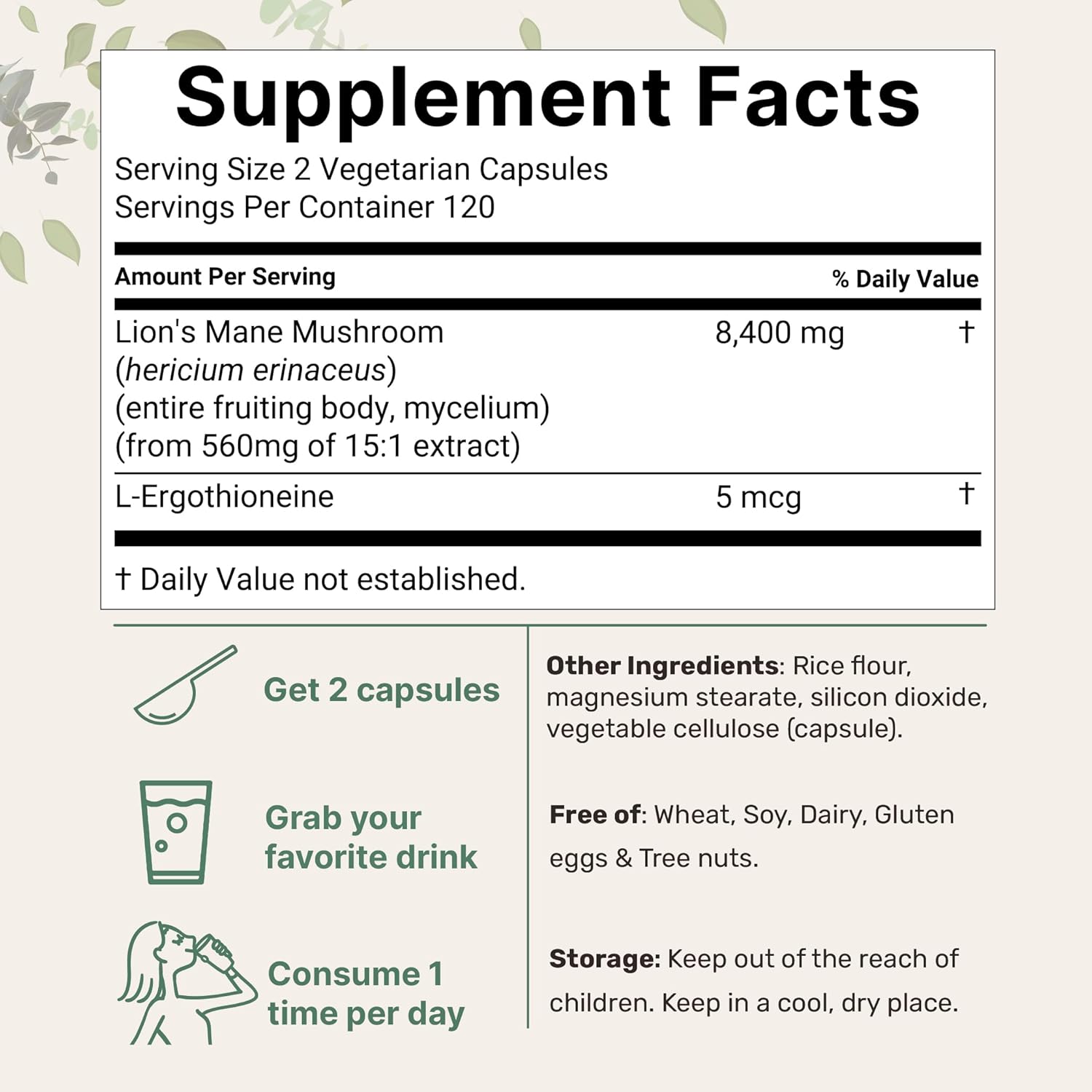Grass-Fed Collagen Peptides & Lions Mane Mushroom Bundle - 2 Pack with 240 Veggie Capsules for Women | Superfood Antioxidants with L-Ergothioneine