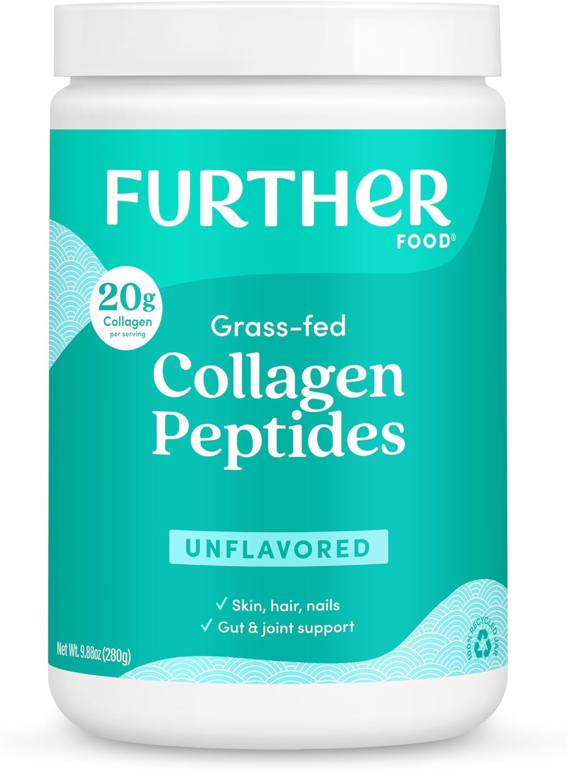 Grass-Fed Collagen Peptides Powder for Gut Health, Joints, Hair, Skin, Nails - Unflavored, Paleo Keto, Sugar-Free - 9.88 oz