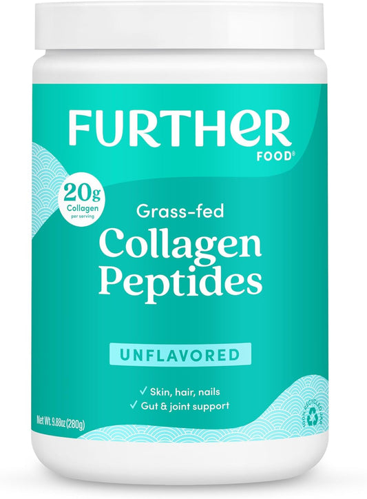 Grass-Fed Collagen Peptides Powder for Gut Health, Joints, Hair, Skin, Nails - Unflavored, Paleo Keto, Sugar-Free - 9.88 oz