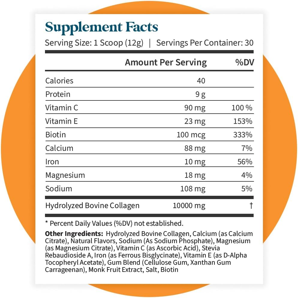Grass-Fed Collagen Peptides Powder for Hair, Skin, Nails, and Joints - Hydrolyzed, Non-GMO, Dairy-Free, Keto-Friendly - Caramel Flavor - 13 Oz