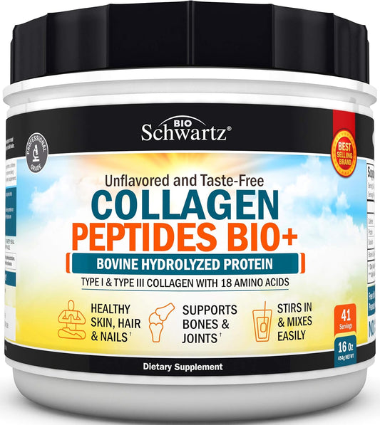 Grass Fed Collagen Peptides Powder for Healthy Skin, Hair & Nails - Bone & Joint Support - Hydrolyzed, Unflavored, Non GMO - 16 oz. - BoostGo Australia