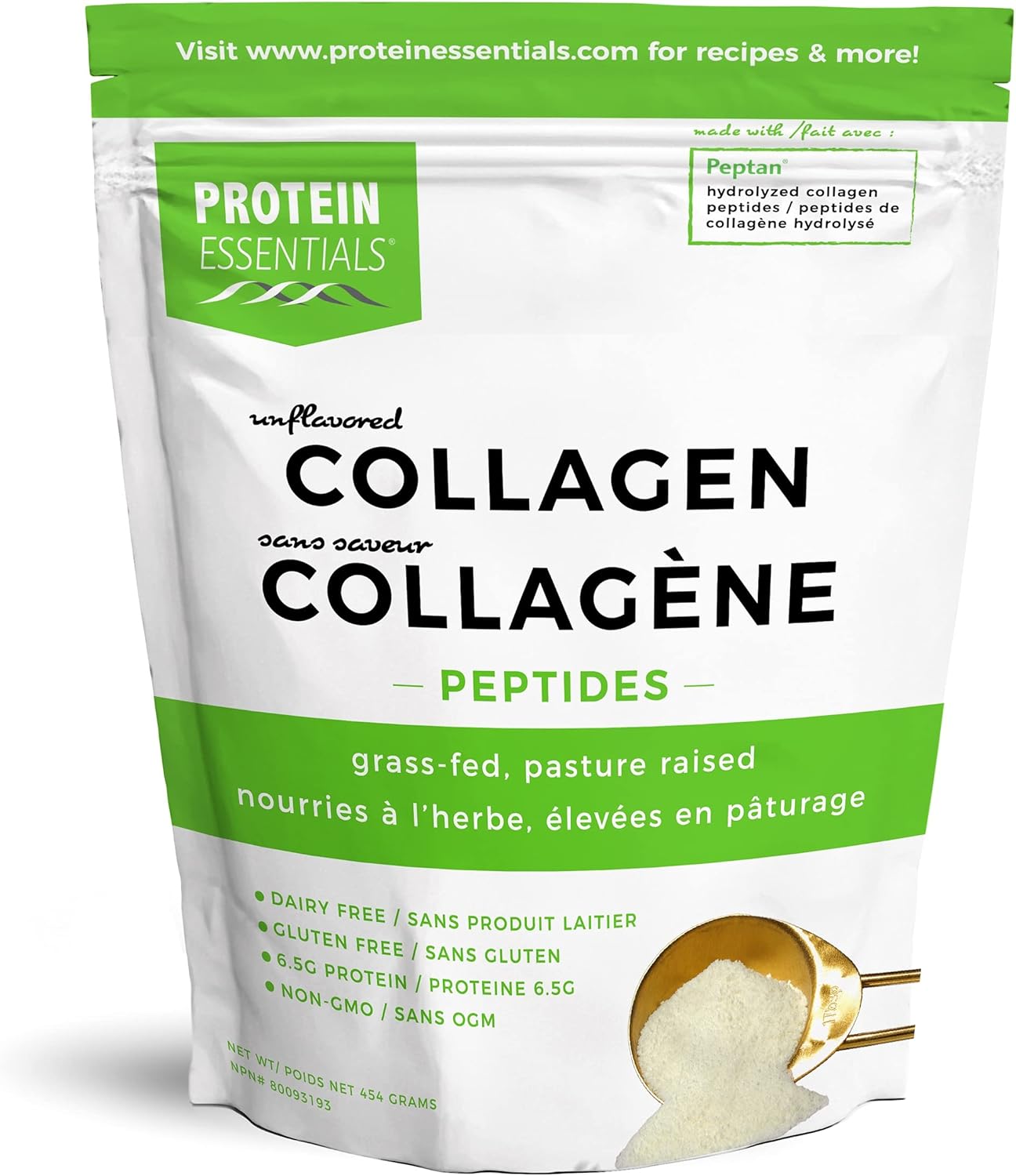 Grass-Fed Collagen Peptides Powder, Paleo & Keto Friendly, NonGMO, Gluten Free - 16 oz