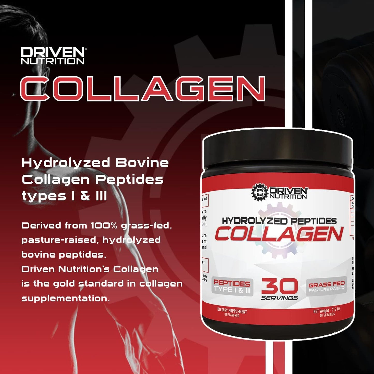 Grass-Fed Collagen Peptides Powder with Digestive Enzymes for Healthy Skin, Hair, Nails, and Joints