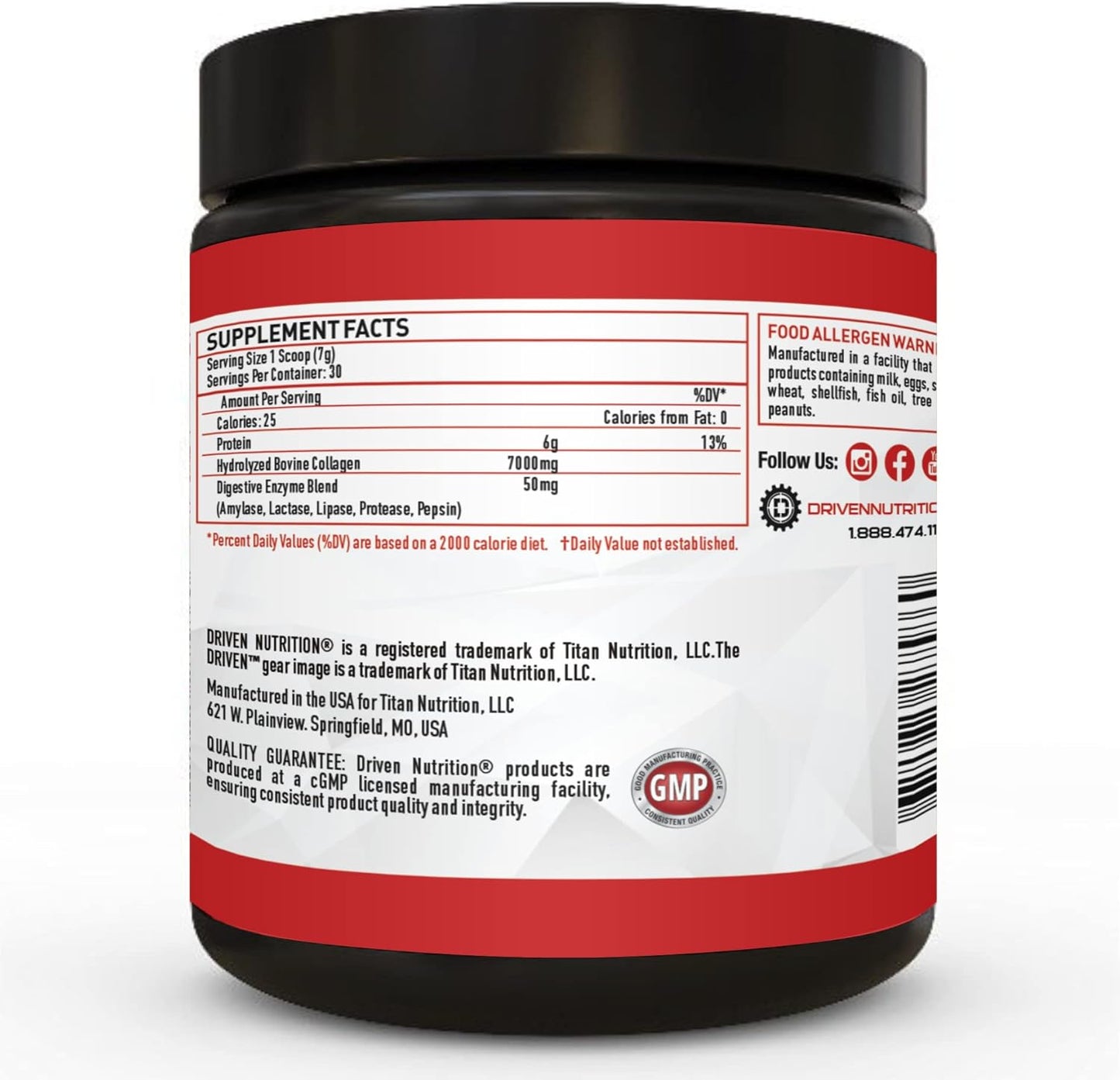 Grass-Fed Collagen Peptides Powder with Digestive Enzymes for Healthy Skin, Hair, Nails, and Joints