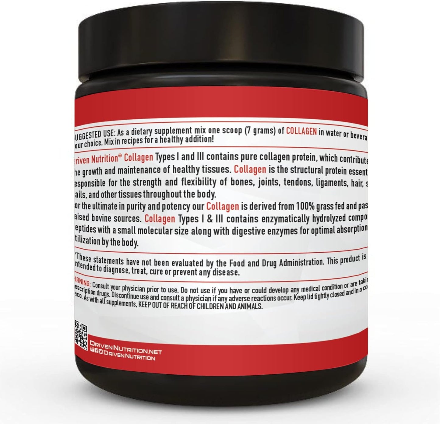 Grass-Fed Collagen Peptides Powder with Digestive Enzymes for Healthy Skin, Hair, Nails, and Joints