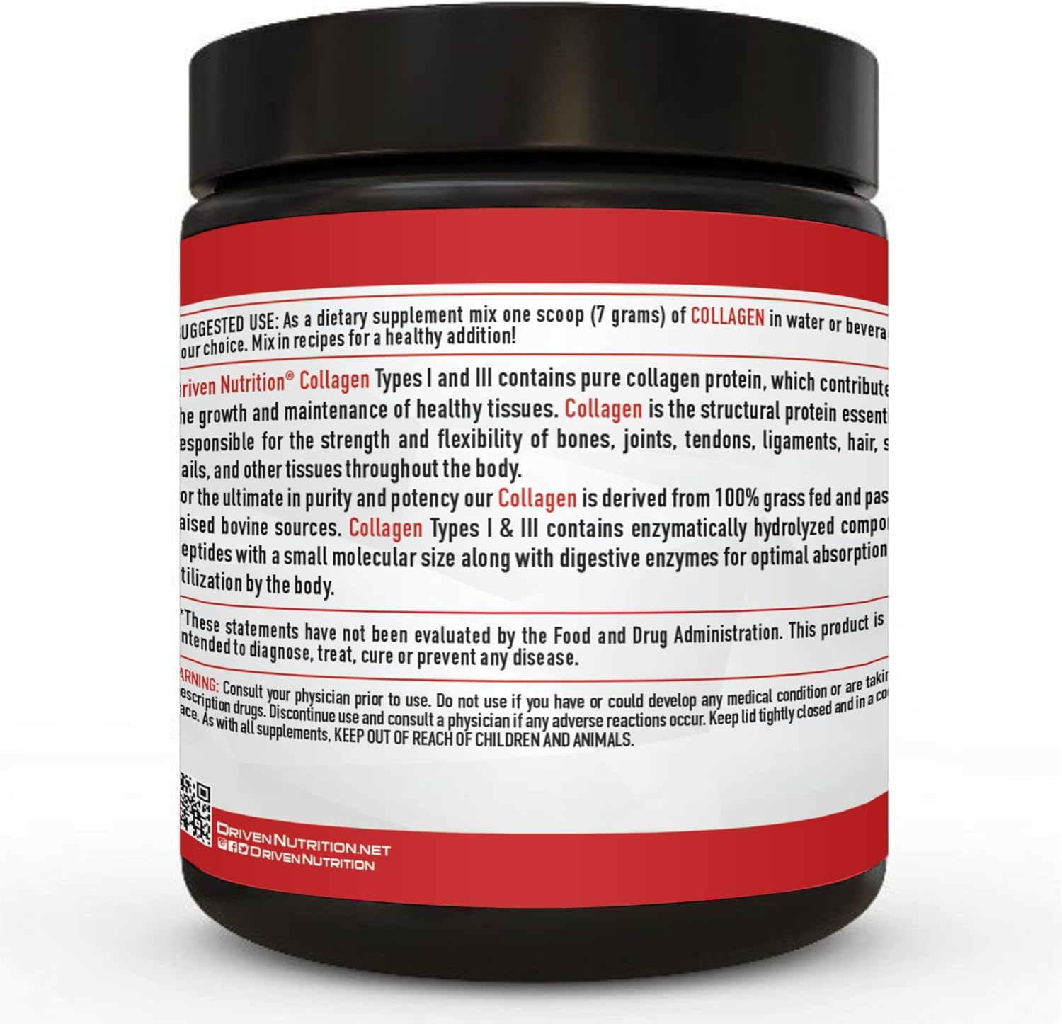 Grass-Fed Collagen Peptides Powder with Digestive Enzymes for Healthy Skin, Hair, Nails, and Joints