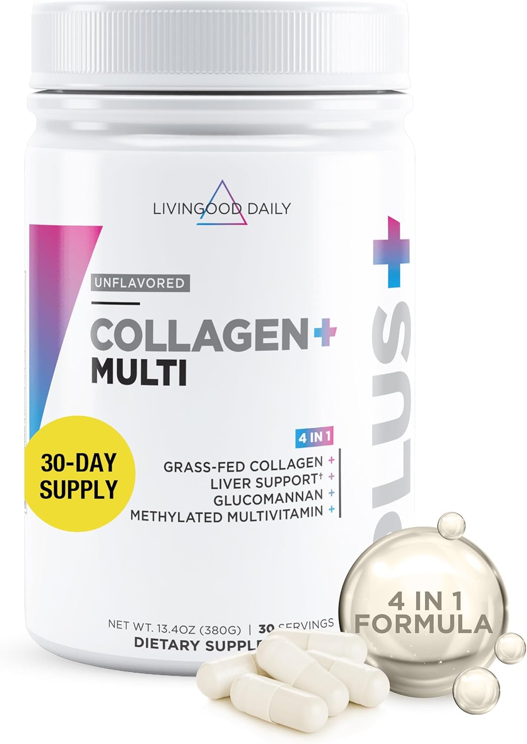 Grass-Fed Collagen Powder for Hair, Skin & Nails - Unflavored Peptides for Women & Men - Keto & Paleo Friendly - 30 Servings