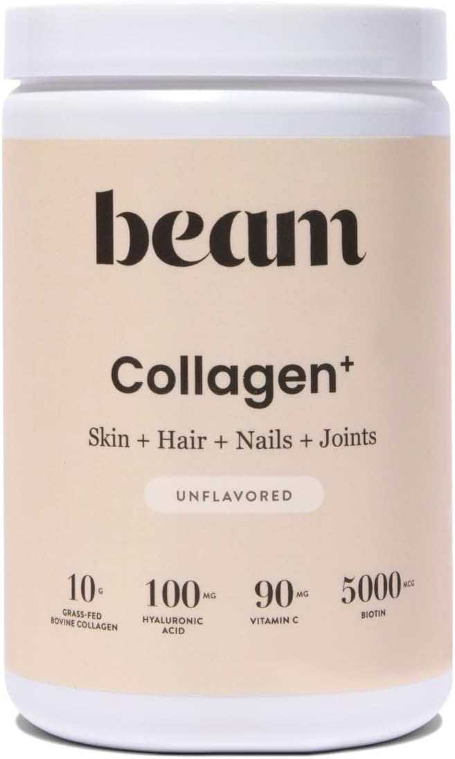 Grass Fed Collagen Powder with Biotin & Hyaluronic Acid for Hair, Skin, Nails & Joints - 30 Servings, Gluten & Sugar Free