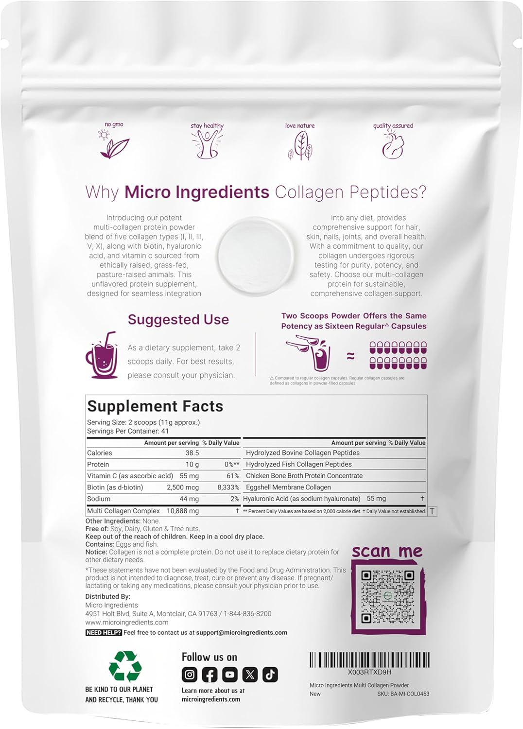 Grass-Fed Collagen Protein Powder & Essential Sunshine Vitamins Bundle - 16oz Collagen Powder, Vitamin D3 5,000iu, K2 100mcg Softgels - 2 Pack