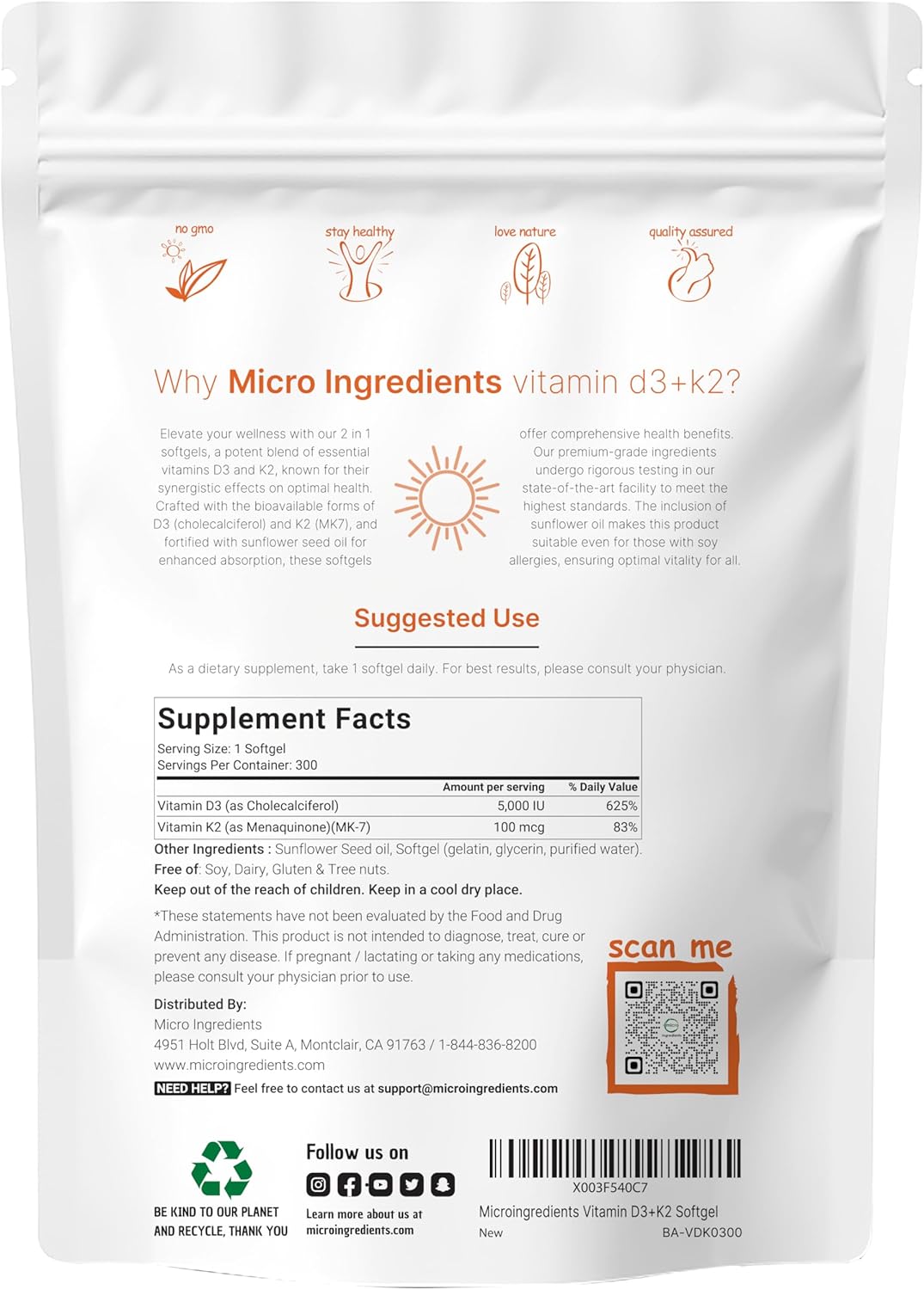 Grass-Fed Collagen Protein Powder & Essential Sunshine Vitamins Bundle - 16oz Collagen Powder, Vitamin D3 5,000iu, K2 100mcg Softgels - 2 Pack