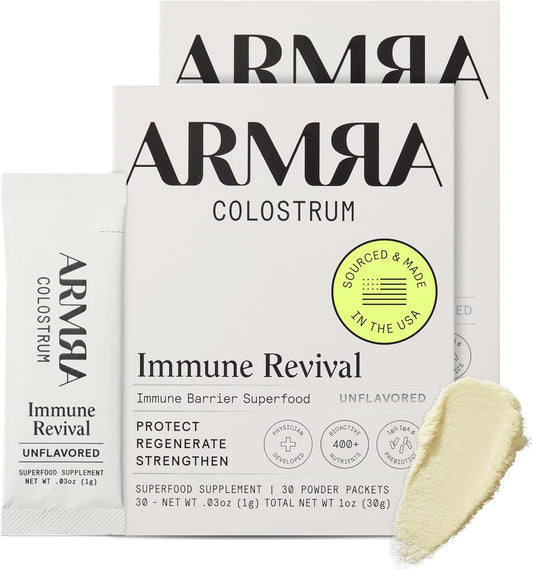 Grass Fed Colostrum Powder for Gut Health, Immunity & Skin - 400+ Bioactive Nutrients, Bioavailable, Keto-Friendly - 60 Servings