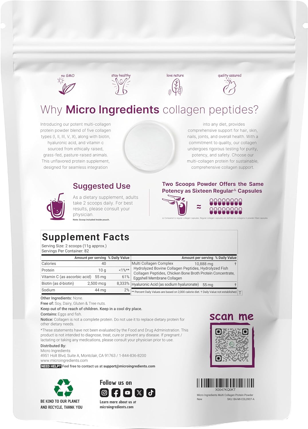 Grass-Fed Multi Collagen Protein Powder & D-Chiro Inositol Bundle - 2lbs | Peptides & Supplement for Women - 2 Pack